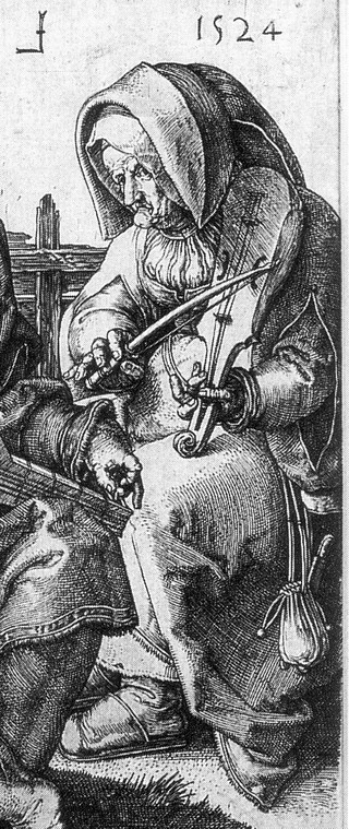 Detail from "Musicerend paar" by Lucas van Leyden 1524